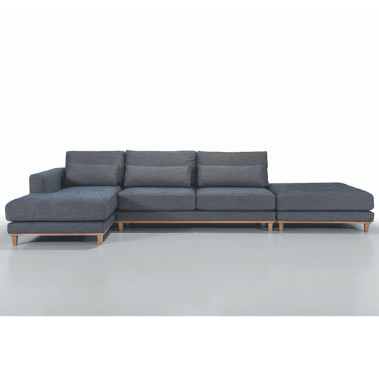 AMBRA CORNER SOFA WITH POUF | MANY FABRICS TO CHOOSE FROM by EWOODS | Souqify
