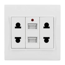 American Double Electric Socket with USB by Konnice | Souqify