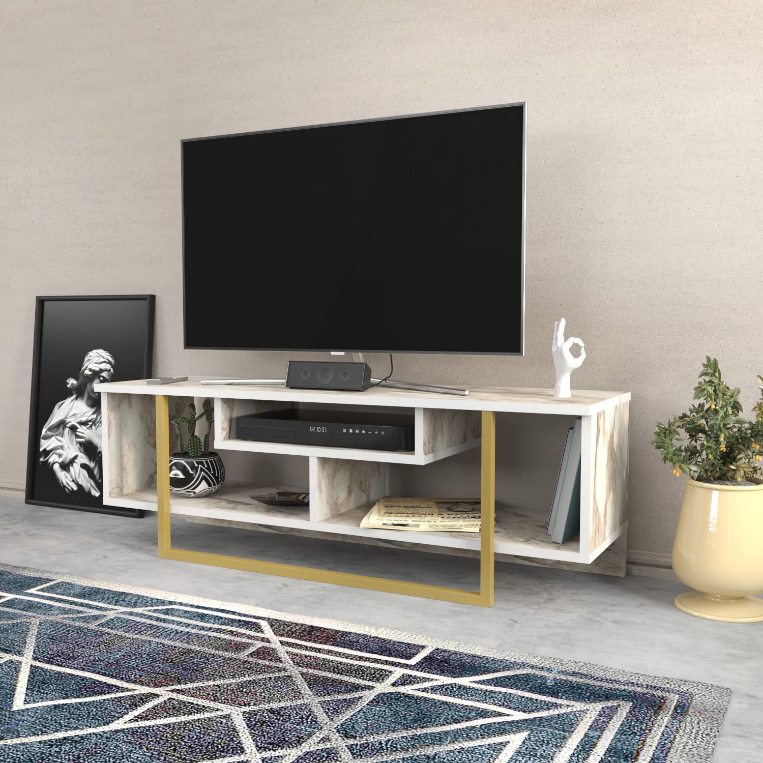 Asal 47'' TV Unit - Ephesus & Gold by DECOROTIKA | Souqify
