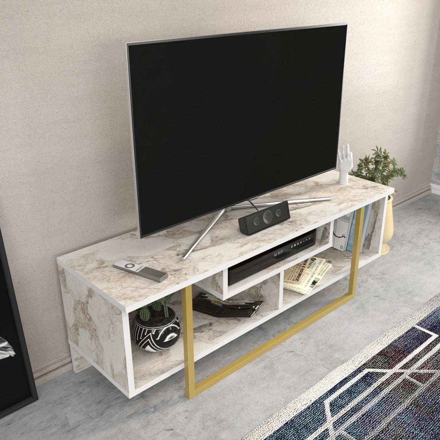 Asal 47'' TV Unit - Ephesus & Gold by DECOROTIKA | Souqify