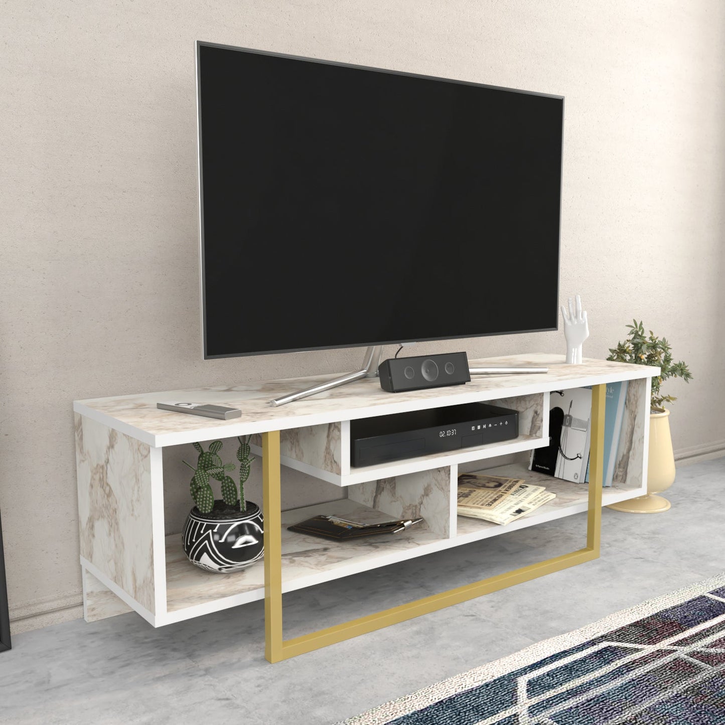 Asal 47'' TV Unit - Ephesus & Gold by DECOROTIKA | Souqify