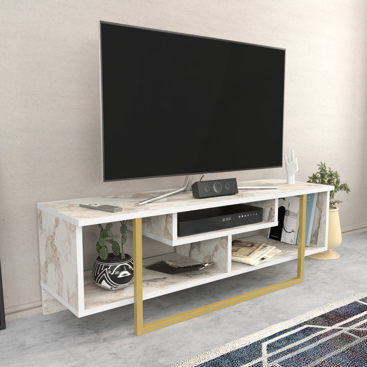Asal 47'' TV Unit - Ephesus & Gold by DECOROTIKA | Souqify