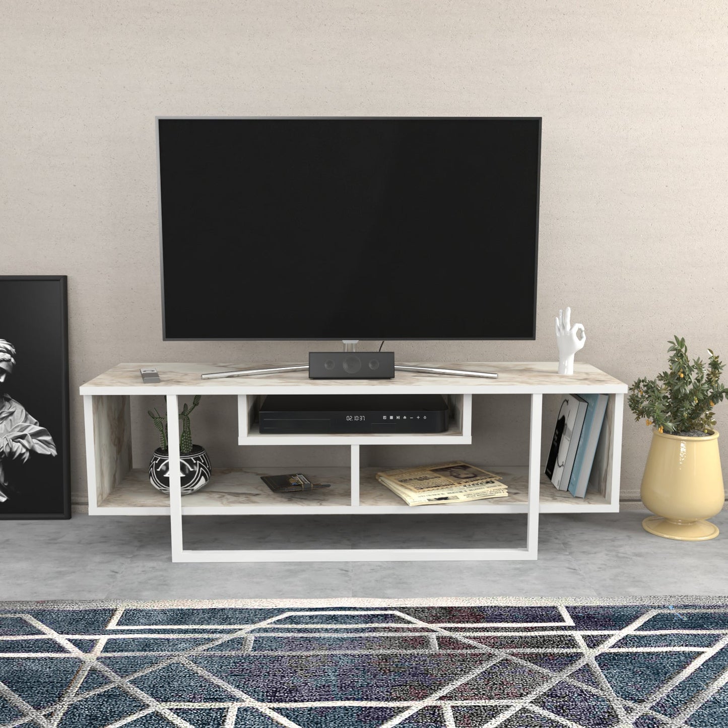 Asal 47'' TV Unit - Ephesus & White by DECOROTIKA | Souqify