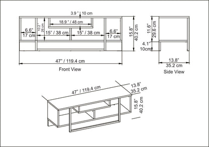 Asal 47'' TV Unit - Oud Oak & White & Black by DECOROTIKA | Souqify