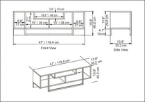 Asal 47'' TV Unit - Oud Oak & White & Black by DECOROTIKA | Souqify