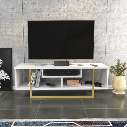 Asal 47'' TV Unit - White & Gold by DECOROTIKA | Souqify