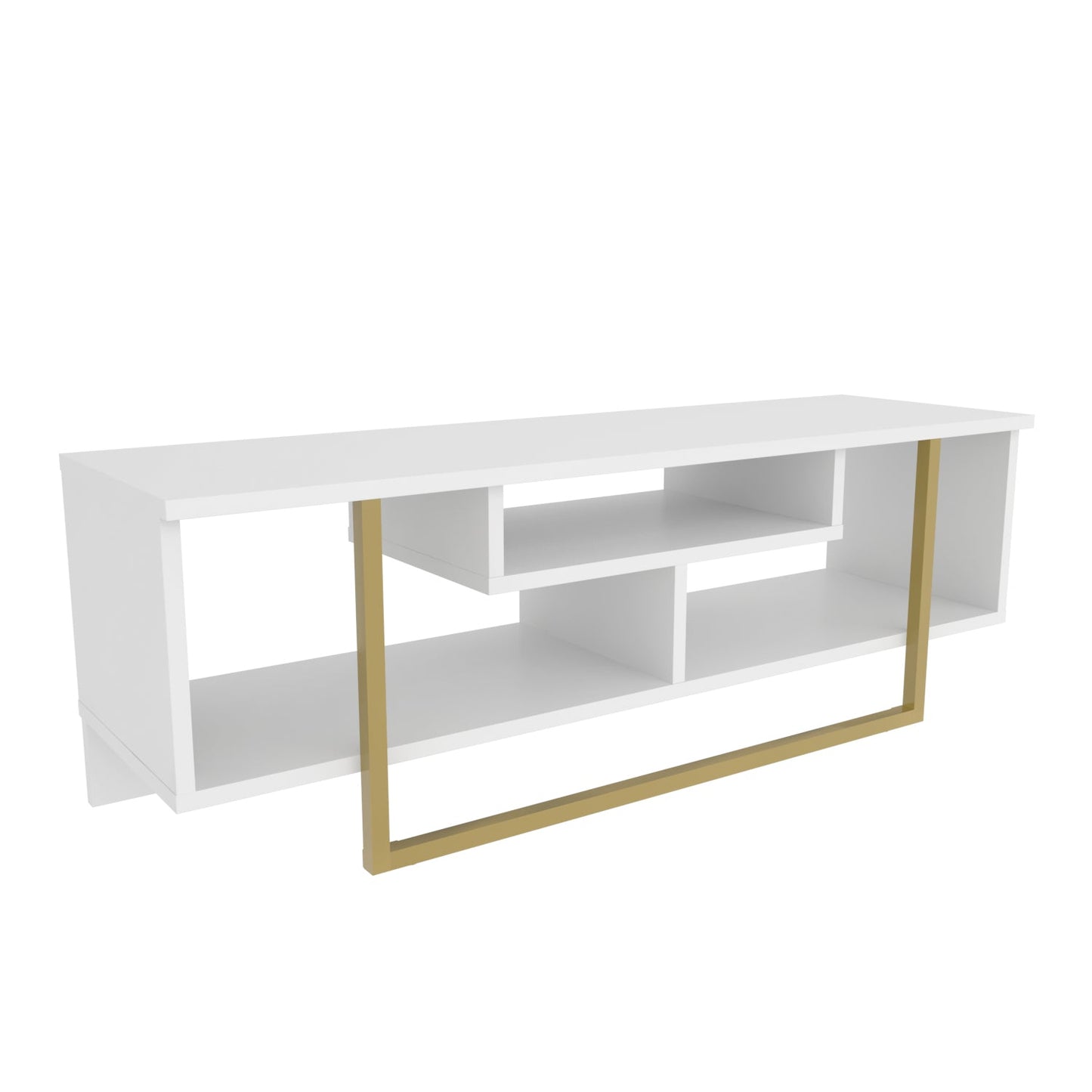 Asal 47'' TV Unit - White & Gold by DECOROTIKA | Souqify