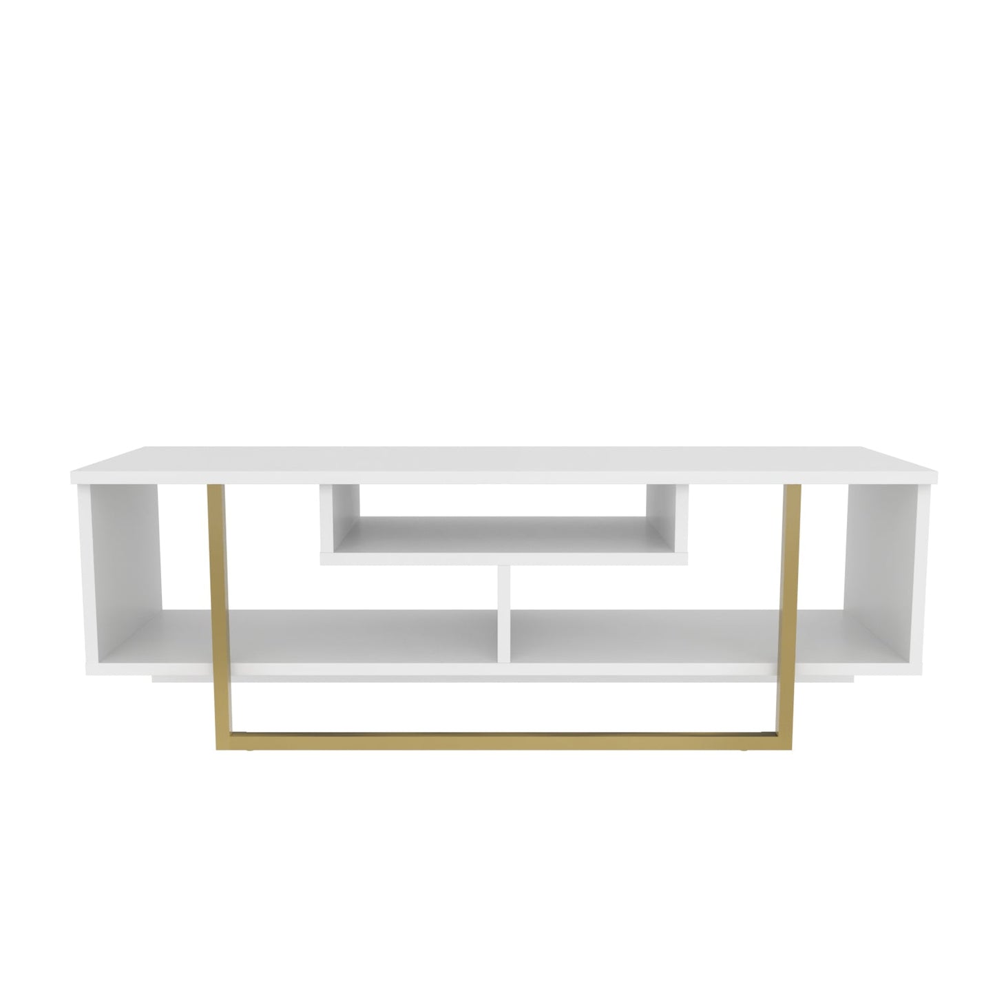 Asal 47'' TV Unit - White & Gold by DECOROTIKA | Souqify