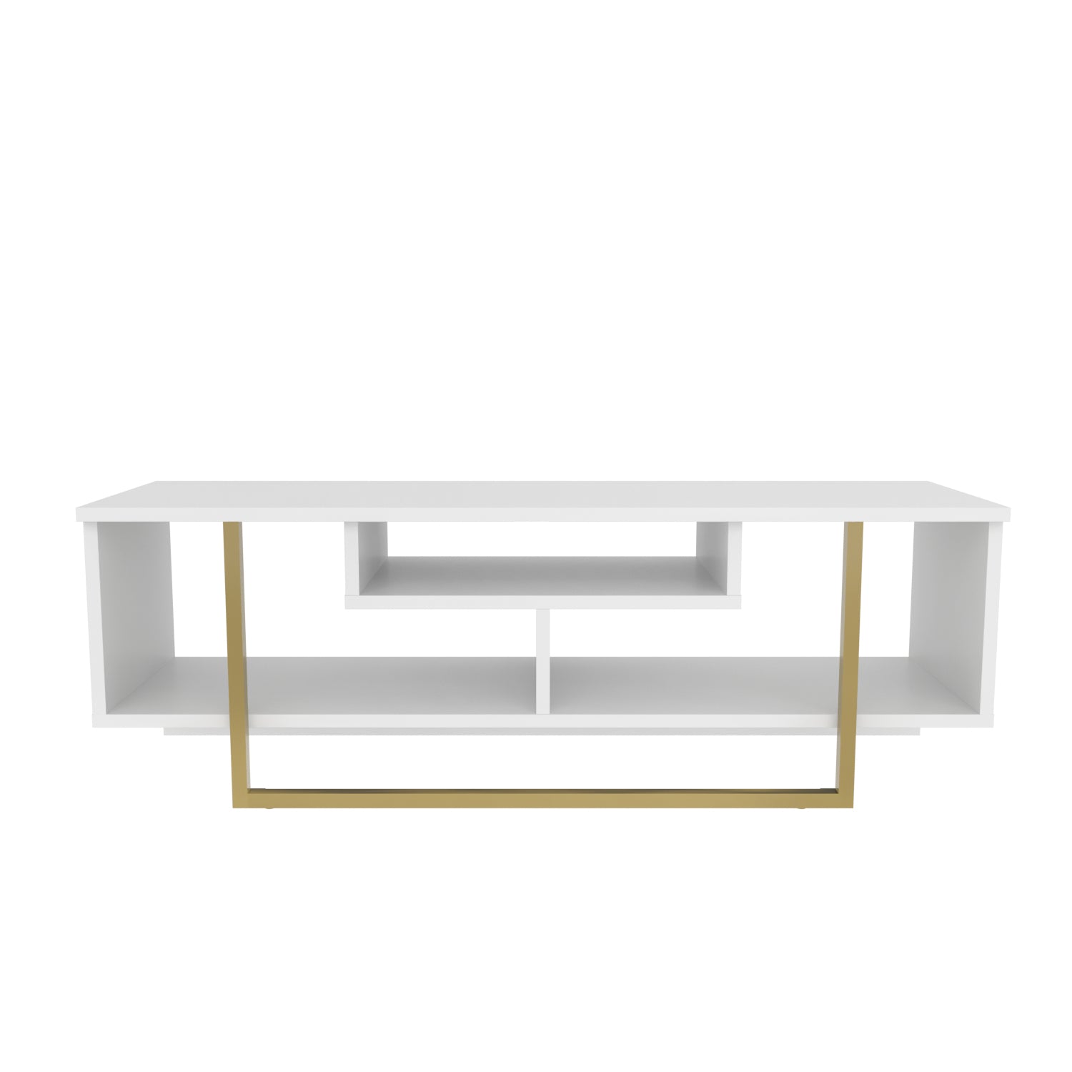 Asal 47'' TV Unit - White & Gold by DECOROTIKA | Souqify