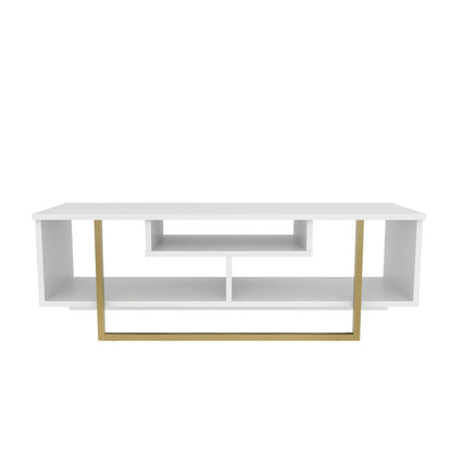 Asal 47'' TV Unit - White & Gold by DECOROTIKA | Souqify
