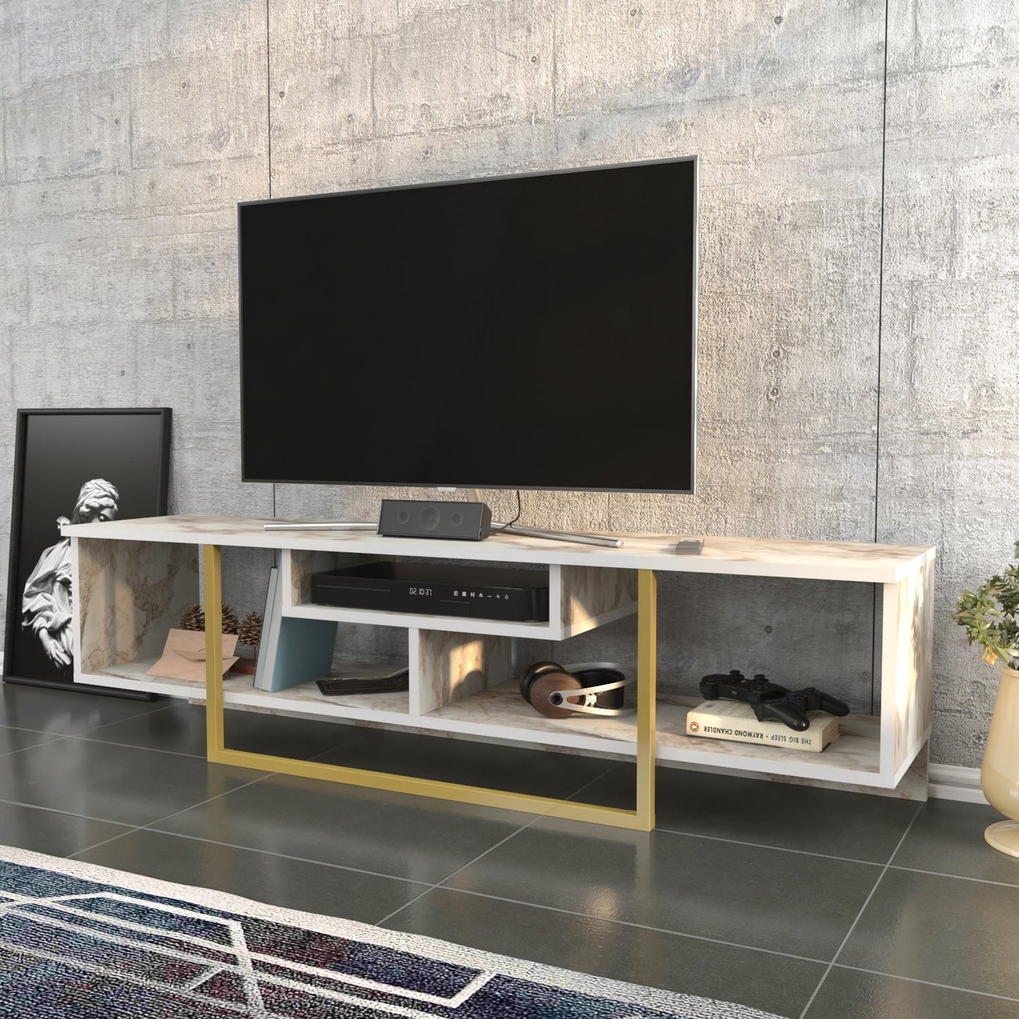 Asal 59'' TV Unit - Ephesus & Gold by DECOROTIKA | Souqify