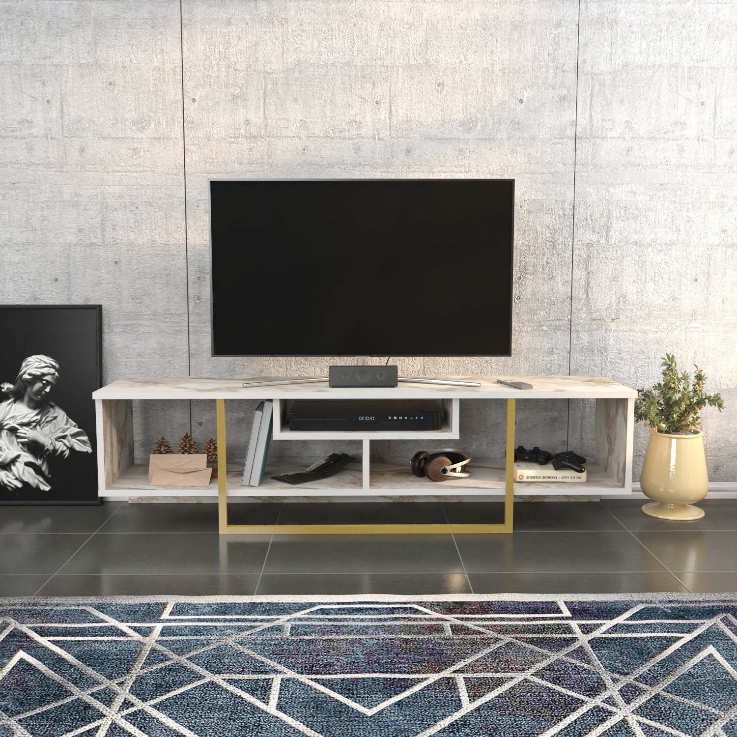 Asal 59'' TV Unit - Ephesus & Gold by DECOROTIKA | Souqify