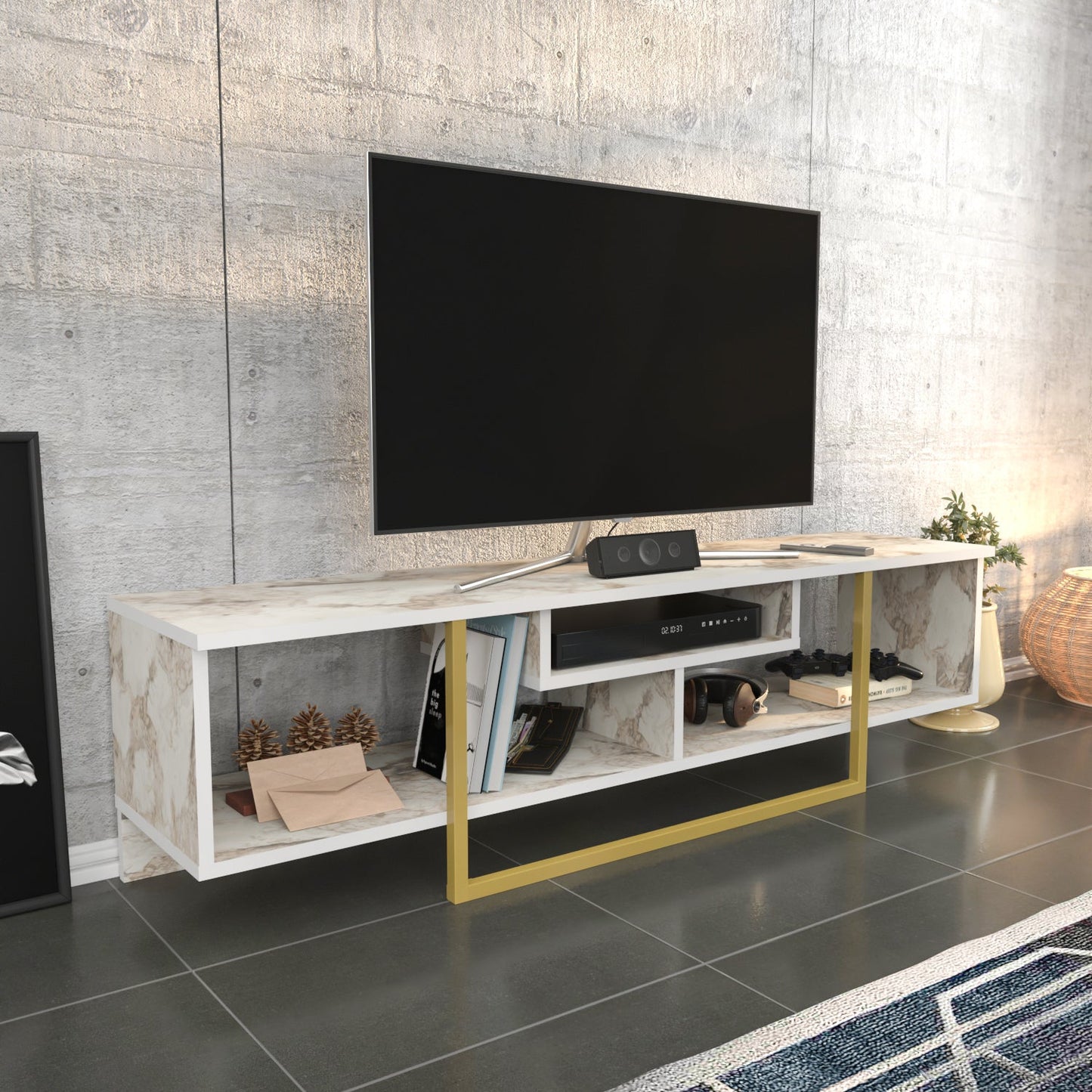Asal 59'' TV Unit - Ephesus & Gold by DECOROTIKA | Souqify