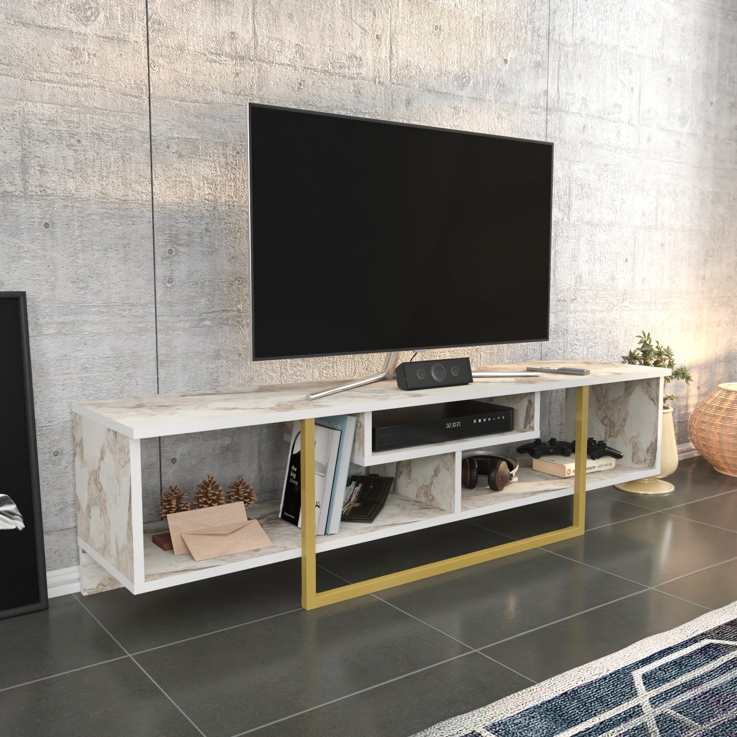Asal 59'' TV Unit - Ephesus & Gold by DECOROTIKA | Souqify