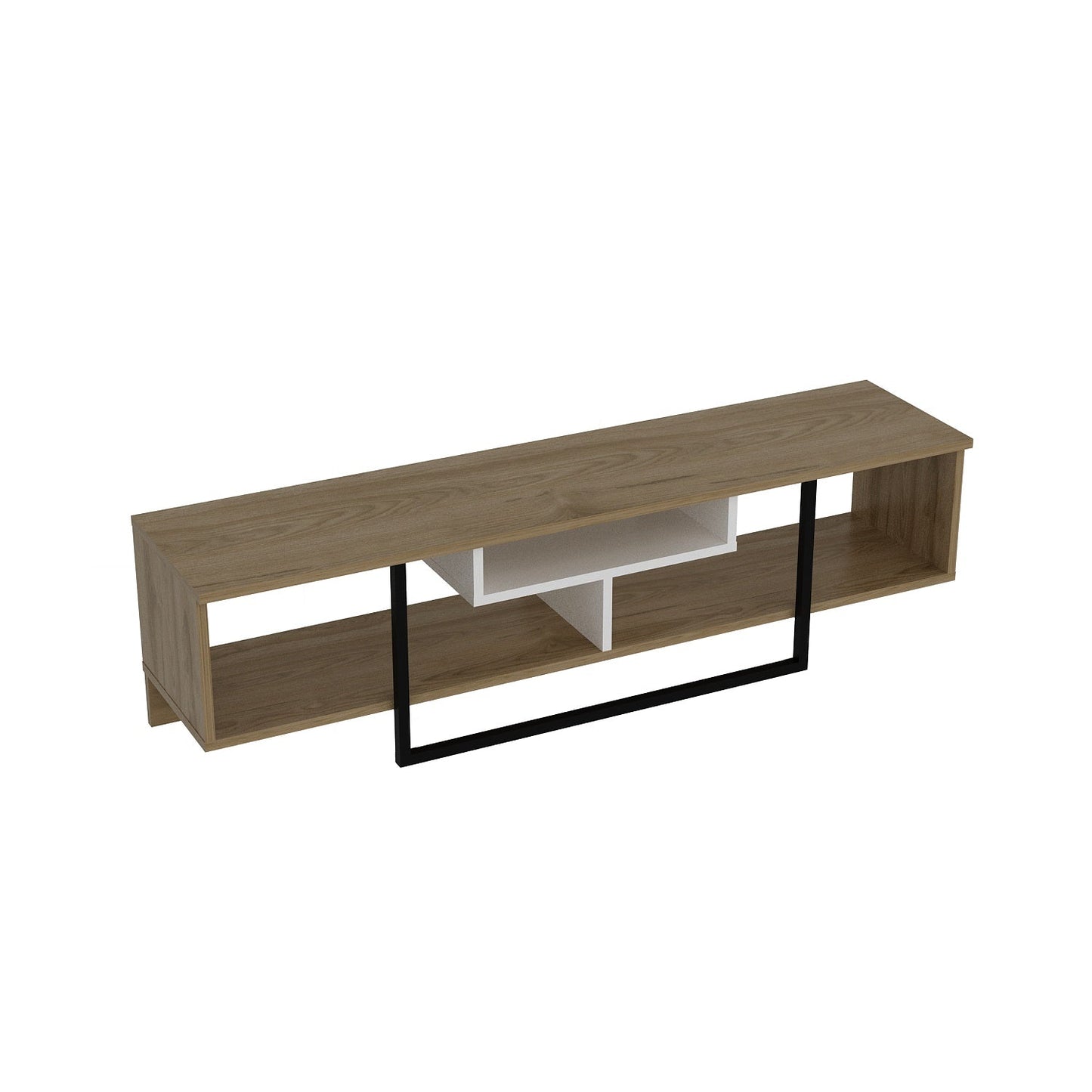 Asal 59'' TV Unit - Oud Oak & White & Black by DECOROTIKA | Souqify