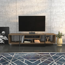 Asal 59'' TV Unit - Walnut & Black by DECOROTIKA | Souqify