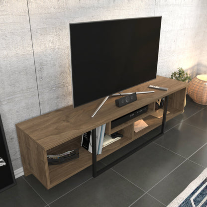 Asal 59'' TV Unit - Walnut & Black by DECOROTIKA | Souqify