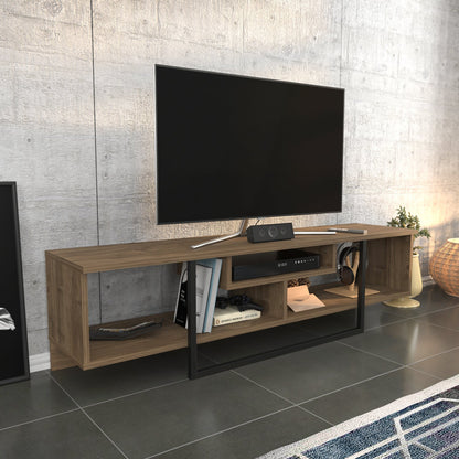 Asal 59'' TV Unit - Walnut & Black by DECOROTIKA | Souqify