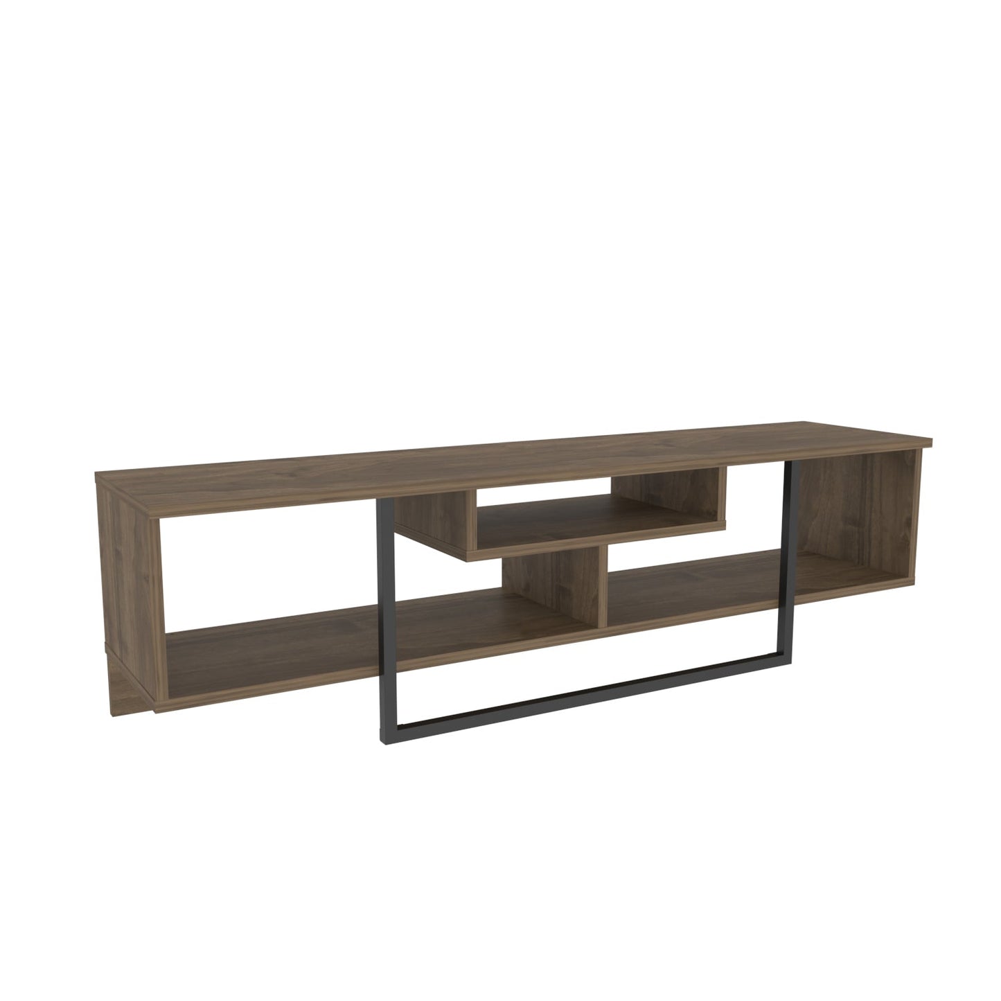Asal 59'' TV Unit - Walnut & Black by DECOROTIKA | Souqify