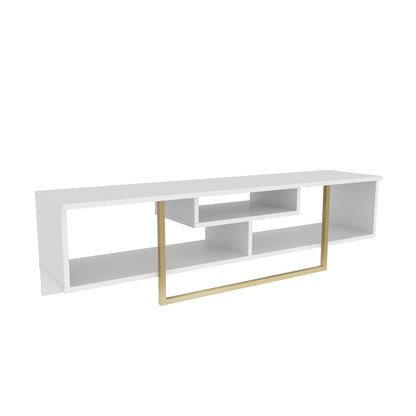 Asal 59" TV Unit - White & Gold by DECOROTIKA | Souqify