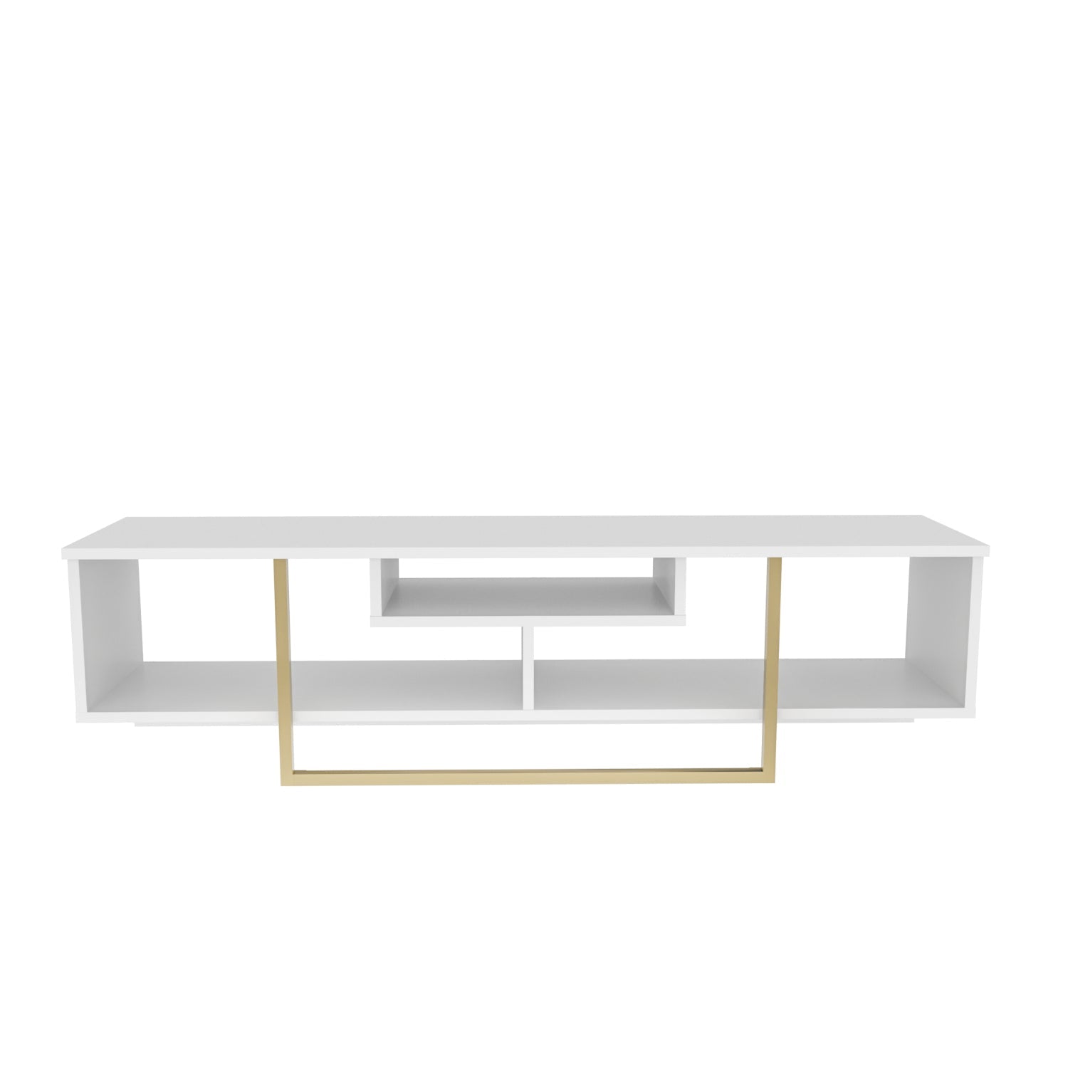 Asal 59" TV Unit - White & Gold by DECOROTIKA | Souqify
