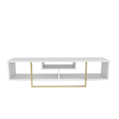 Asal 59" TV Unit - White & Gold by DECOROTIKA | Souqify