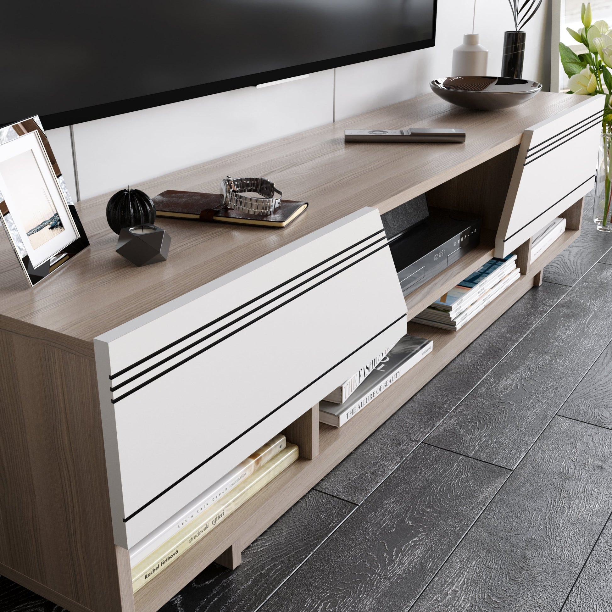 Aspatria TV Unit - White and Cordoba by DECOROTIKA | Souqify