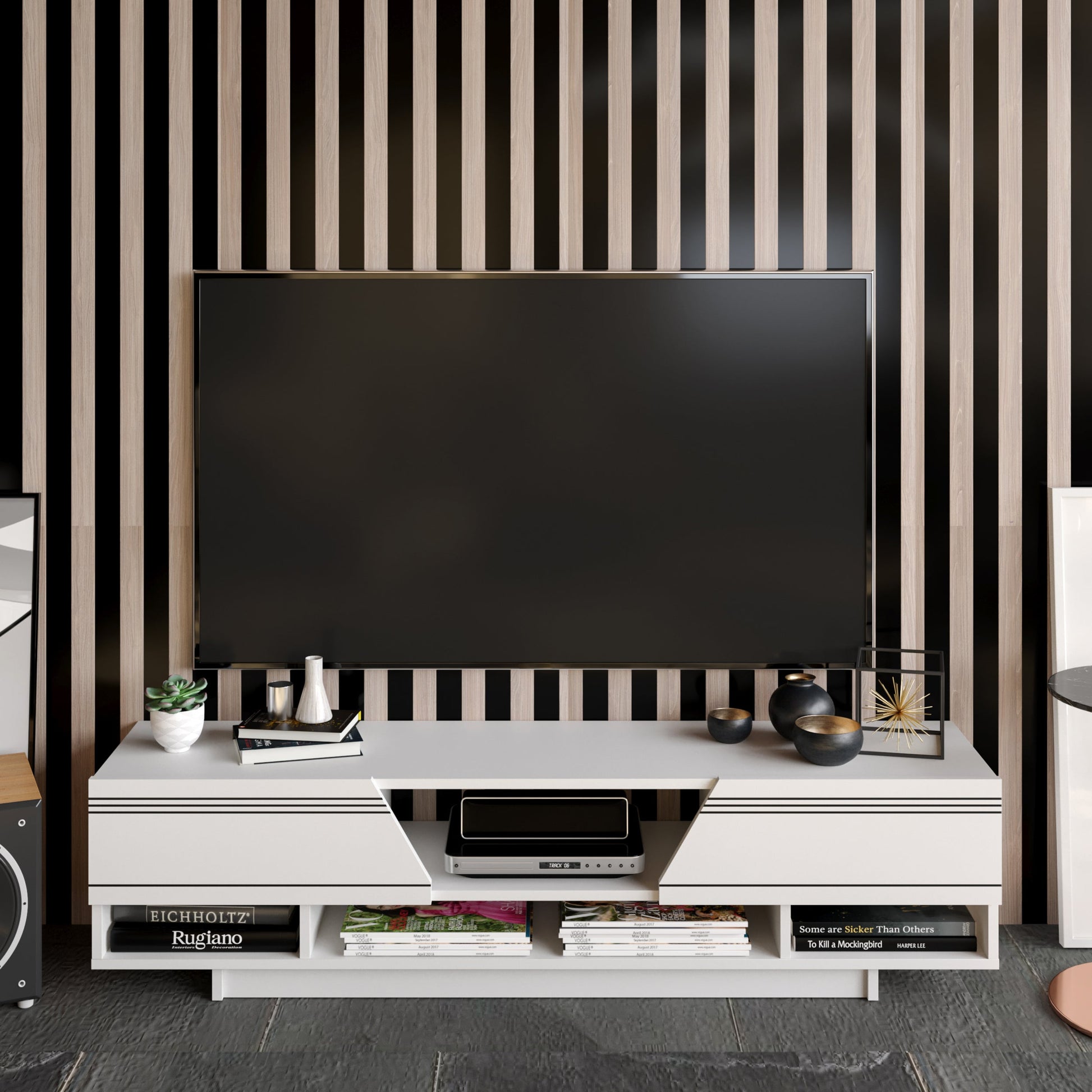 Aspatria TV Unit - White by DECOROTIKA | Souqify