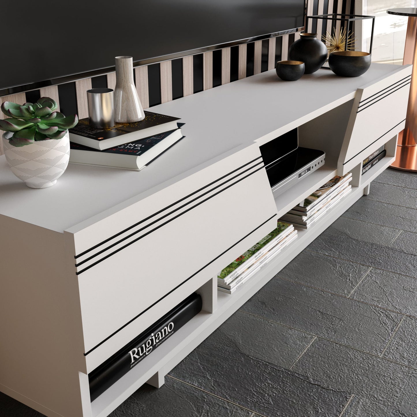 Aspatria TV Unit - White by DECOROTIKA | Souqify