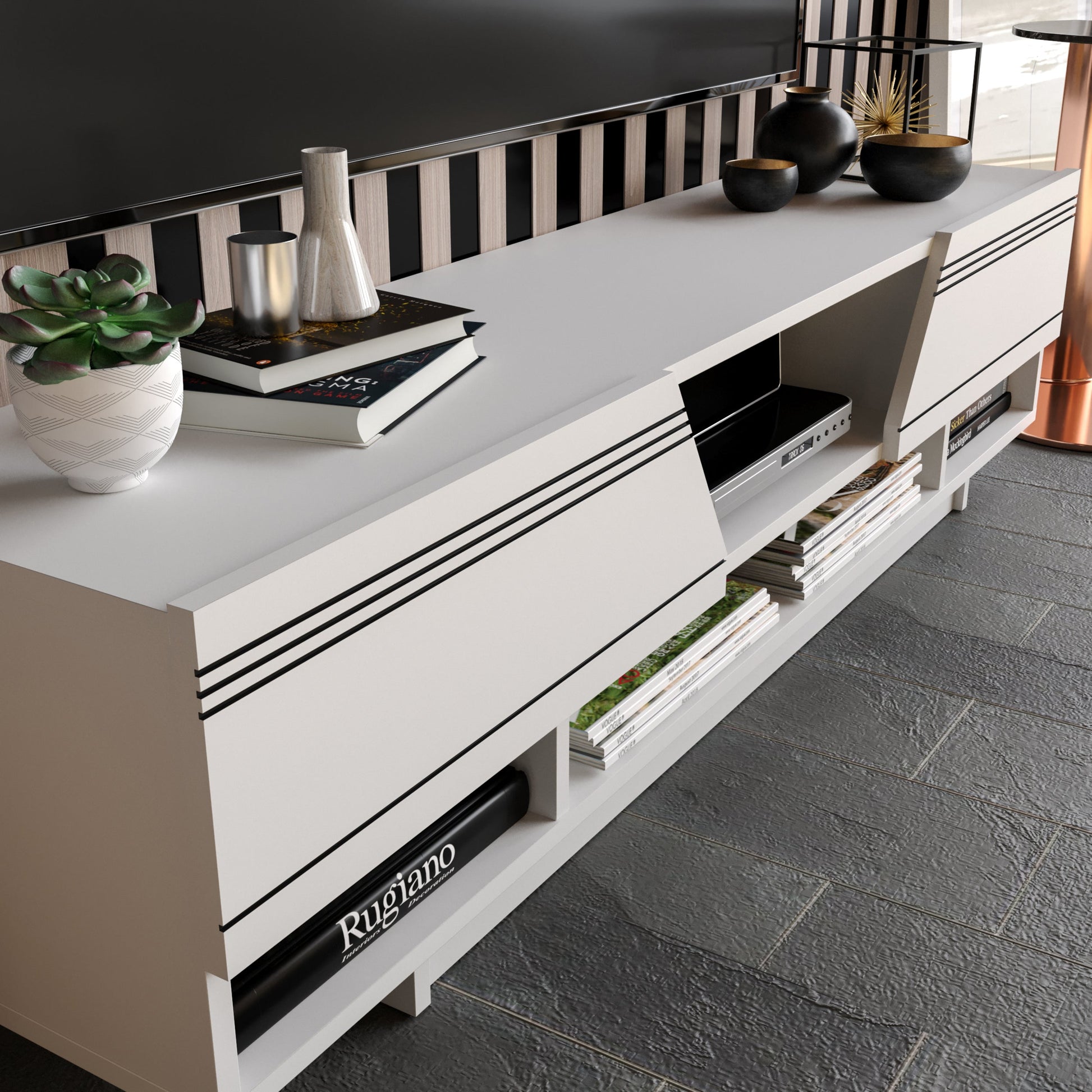 Aspatria TV Unit - White by DECOROTIKA | Souqify