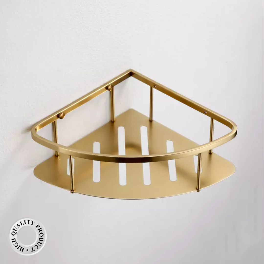 BAC1MG - Corner Shelf in Matte Gold - Bathroom Accessories by TUSCANI | Souqify