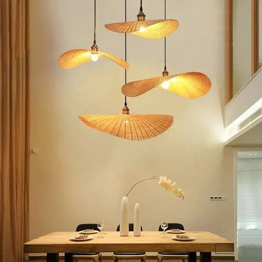 Bamboo Lamp Pendant Lights Teahouse Home Decor Rattan Lighting Pendant Rattan Art Chandelier LED Bamboo Pendant Light by Zhongsan | Souqify