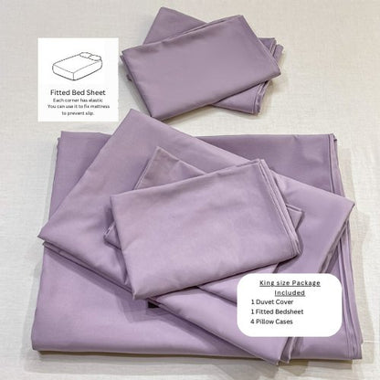 Basic King size 6 pieces, Luna Home Premium Quality Duvet Cover Set. Lavender color. by 5 | Souqify