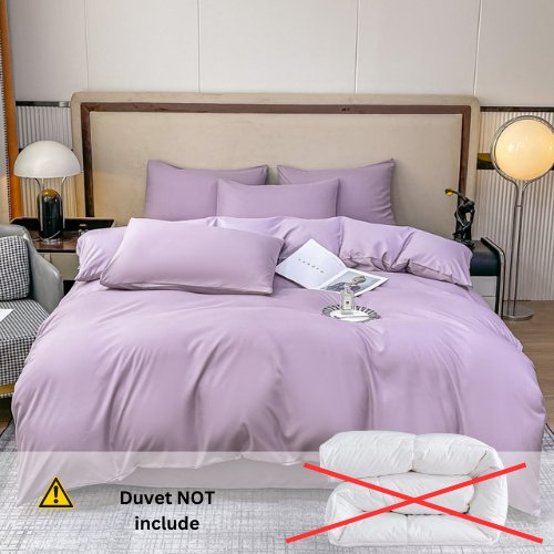 Basic King size 6 pieces, Luna Home Premium Quality Duvet Cover Set. Lavender color. by 5 | Souqify
