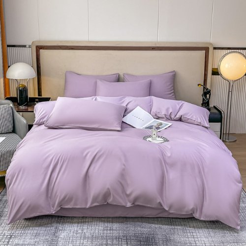 Basic King size 6 pieces, Luna Home Premium Quality Duvet Cover Set. Lavender color. by 5 | Souqify