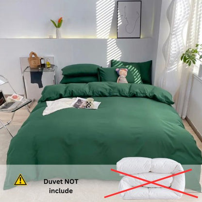 Basic Premium Single, Set of 4 Pieces, Duvet Cover Set, Green color. by 5 | Souqify