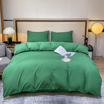 Basic Single Set of 4 Pieces, Luna Home Premium Quality Duvet Cover Set. Green color. by 5 | Souqify