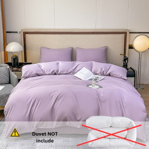 Basic Single Set of 4 Pieces, Luna Home Premium Quality Duvet Cover Set. Lavender color. by 5 | Souqify