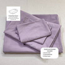 Basic Single Set of 4 Pieces, Luna Home Premium Quality Duvet Cover Set. Lavender color. by 5 | Souqify