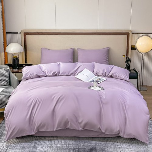 Basic Single Set of 4 Pieces, Luna Home Premium Quality Duvet Cover Set. Lavender color. by 5 | Souqify