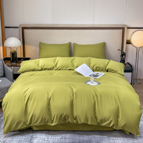 Basic Single Set of 4 Pieces, Luna Home Premium Quality Duvet Cover Set. Pistage color. by 5 | Souqify