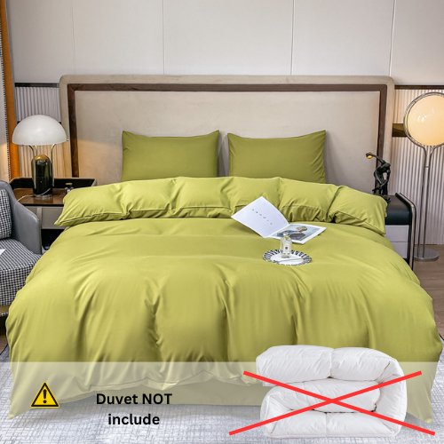 Basic Single Set of 4 Pieces, Luna Home Premium Quality Duvet Cover Set. Pistage color. by 5 | Souqify