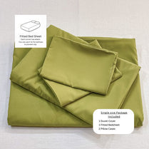 Basic Single Set of 4 Pieces, Luna Home Premium Quality Duvet Cover Set. Pistage color. by 5 | Souqify