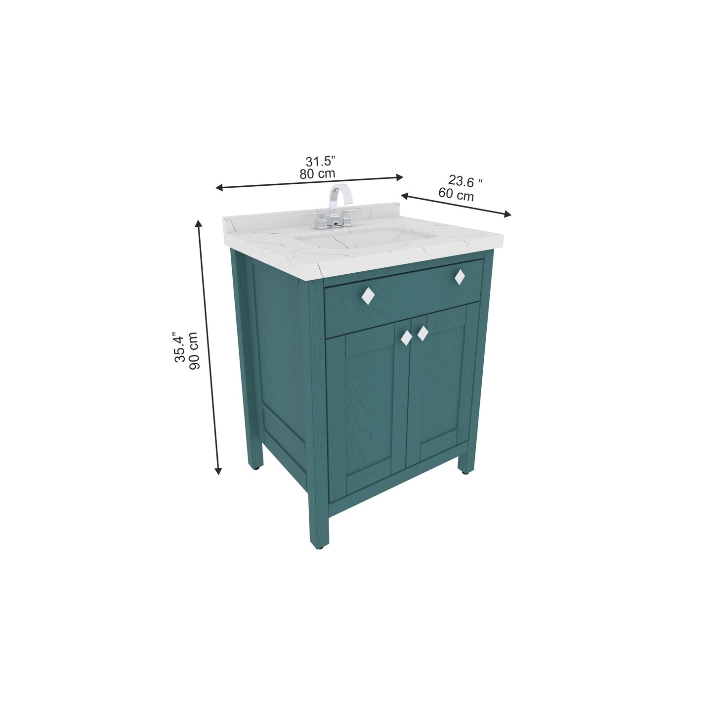 Bathroom Vanity Kardelen Bathroom Vanity-BV31DB01 Dark Blue 87 X 68 X 110 by DECOROTIKA | Souqify
