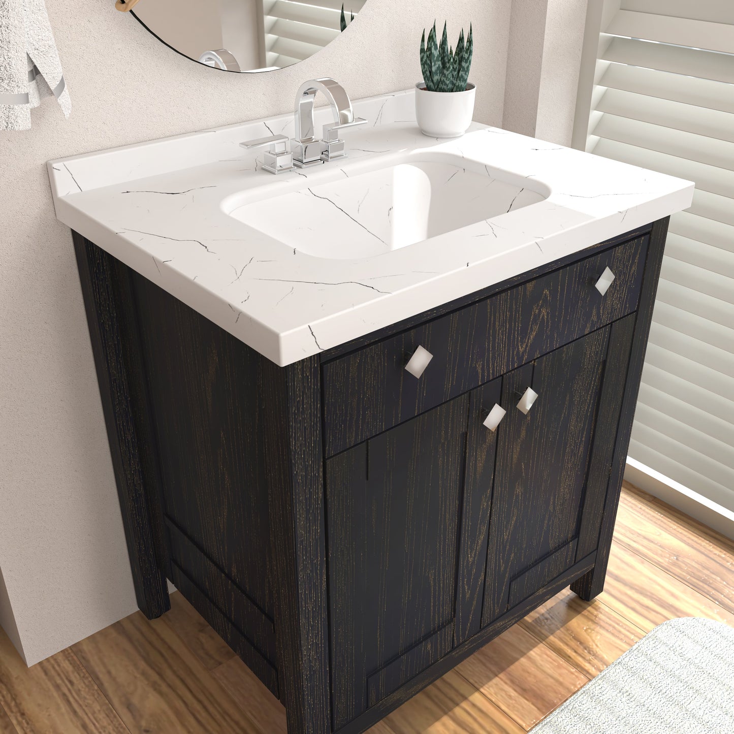 Bathroom Vanity Kardelen Bathroom Vanity-BV31DB01 Dark Blue 87 X 68 X 110 by DECOROTIKA | Souqify