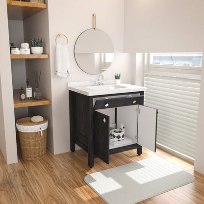 Bathroom Vanity Kardelen Bathroom Vanity-BV31DB01 Dark Blue 87 X 68 X 110 by DECOROTIKA | Souqify