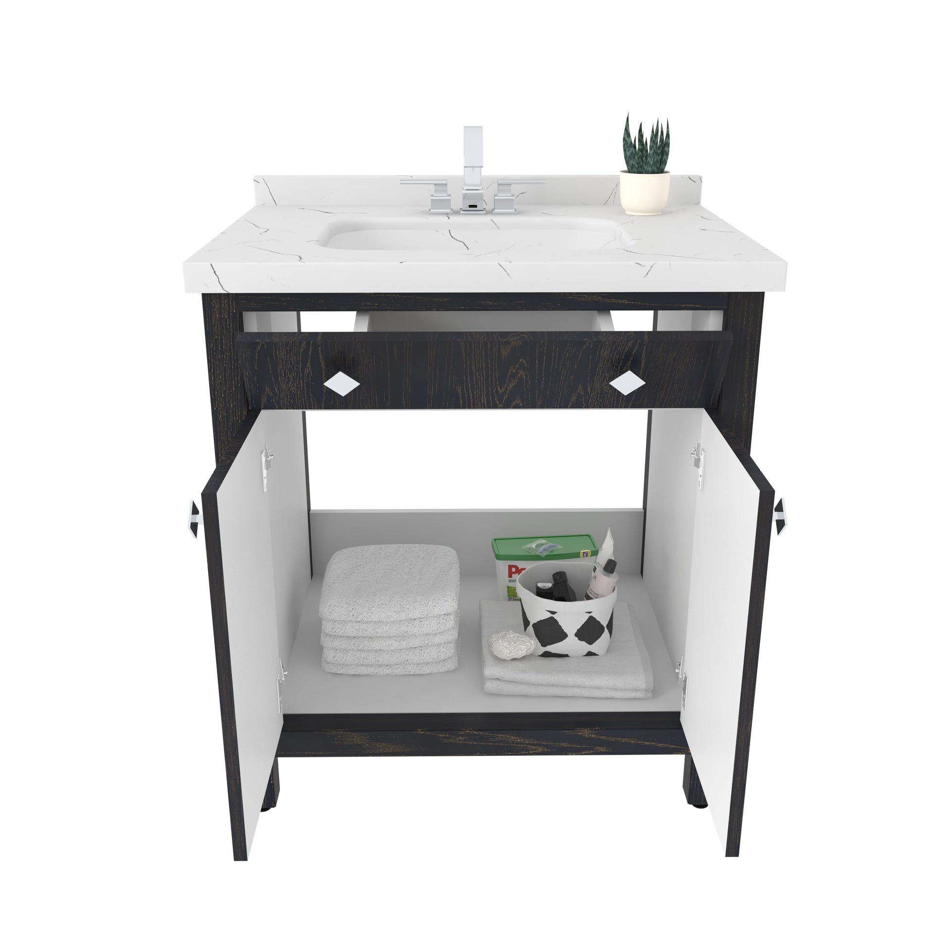 Bathroom Vanity Kardelen Bathroom Vanity-BV31DB01 Dark Blue 87 X 68 X 110 by DECOROTIKA | Souqify