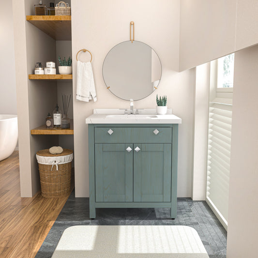 Bathroom Vanity Kardelen Bathroom Vanity-BV31SG01 Sea Green 87 X 68 X 110 by DECOROTIKA | Souqify