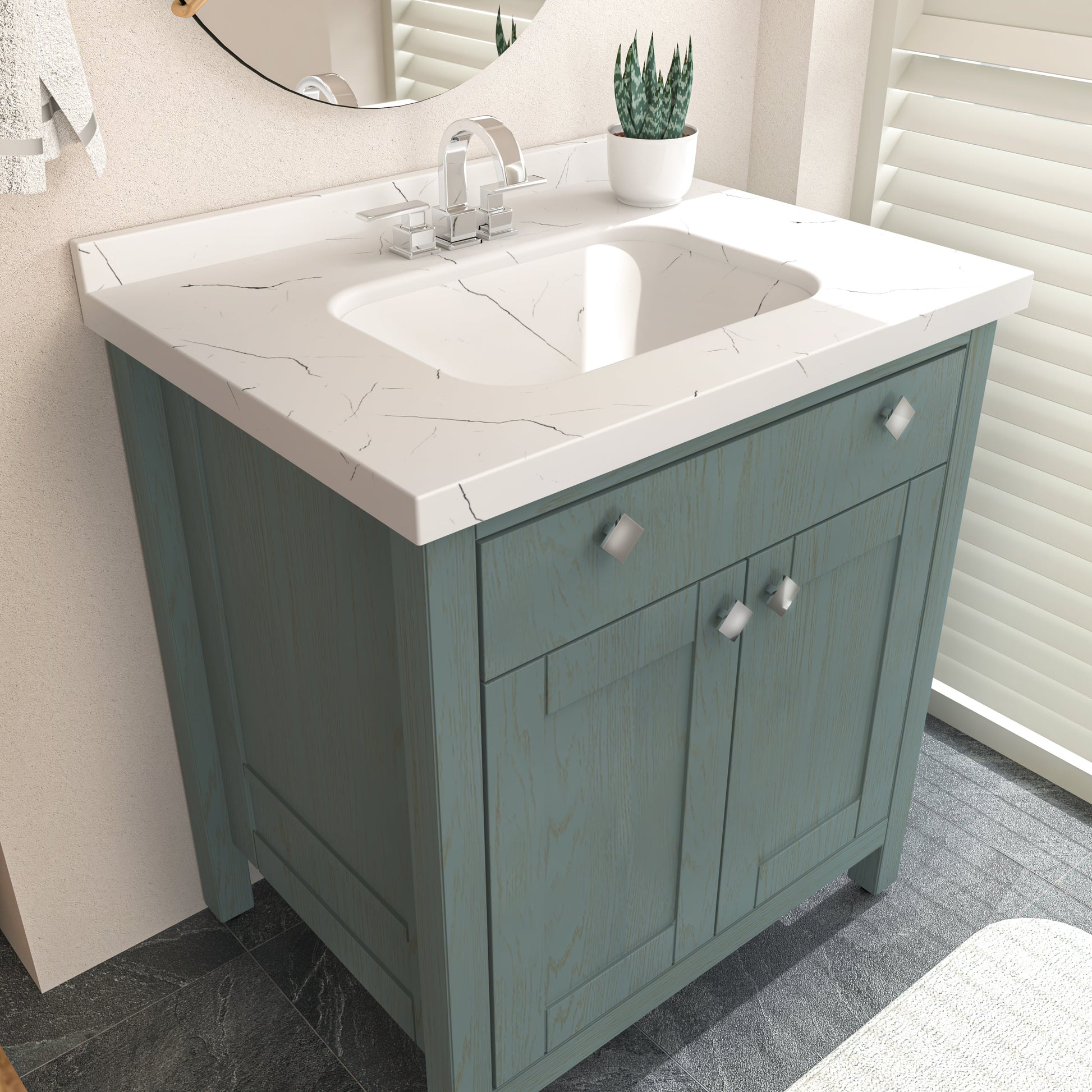Bathroom Vanity Kardelen Bathroom Vanity-BV31SG01 Sea Green 87 X 68 X 110 by DECOROTIKA | Souqify