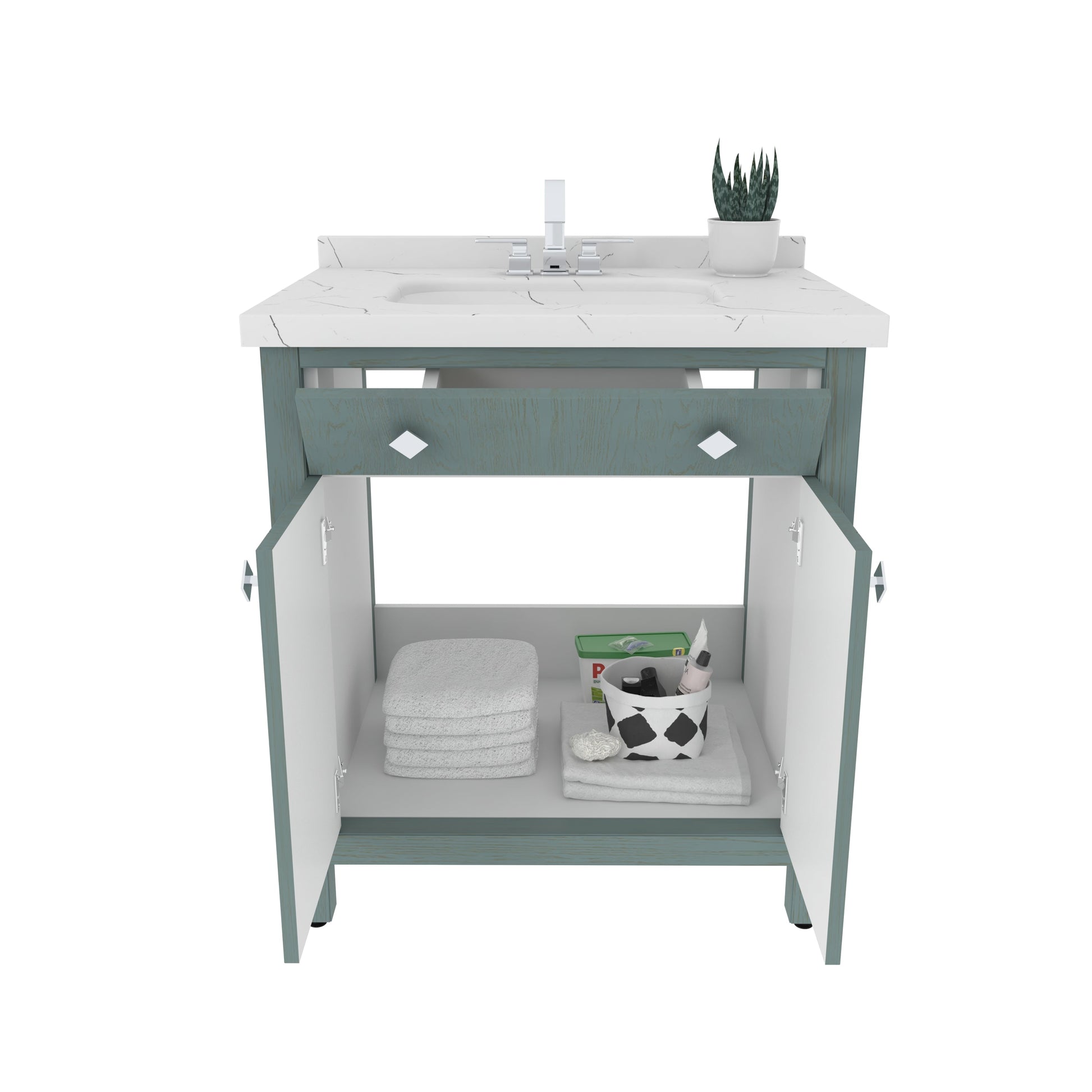 Bathroom Vanity Kardelen Bathroom Vanity-BV31SG01 Sea Green 87 X 68 X 110 by DECOROTIKA | Souqify